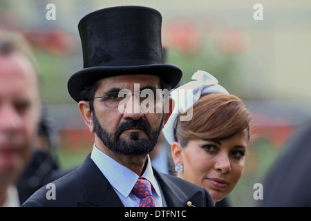 Ascot, Regno Unito, Sheikh Mohammed Bin Rashid Al Maktoum, testa di Dubai e la principessa Haya Bint Al Hussein Foto Stock