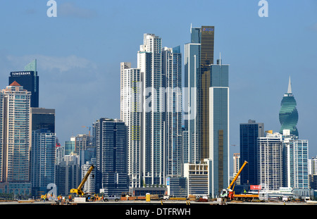 Lo skyline della città di Panama Panama Foto Stock