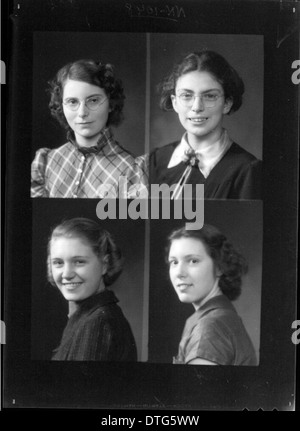 Fotografie ritratte dall'annuario del 1938 della McGuffey High School, che mostrano gli studenti dell'istituto. Queste fotografie documentano gli individui e i loro contributi alla storia della scuola durante quell'epoca. Foto Stock