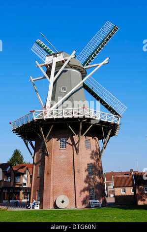 Mulino a vento 'Meyers', Papenburg, Frisia orientale, Bassa Sassonia, Germania Foto Stock