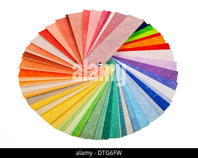 Guida ai colori dello spettro di campioni swatch arcobaleno su sfondo bianco Foto Stock