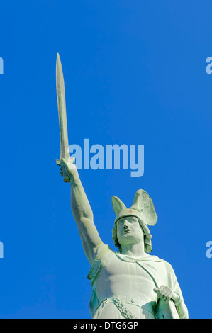 Hermann monumento di Ernst von Bandel vicino a Detmold e della Foresta Teutoburg, Nord Reno-Westfalia, Germania Foto Stock