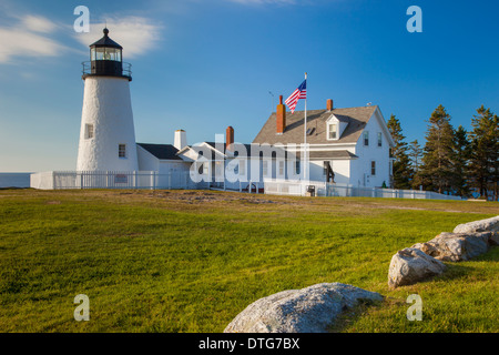 Pemaquid Point Lighthouse vicino a Bristol, Maine, Stati Uniti d'America Foto Stock