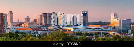 Sera vista panoramica di Nashville, Tennessee, Stati Uniti d'America Foto Stock