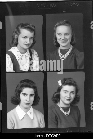 Questa collezione presenta fotografie ritratte dell'annuario della McGuffey High School del 1942, che catturano gli studenti dell'epoca. Le immagini forniscono uno sguardo storico sulla comunità della scuola durante quel periodo di tempo. Foto Stock