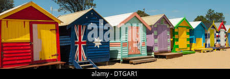 La spiaggia di Brighton capanne, Melbourne, Victoria Foto Stock