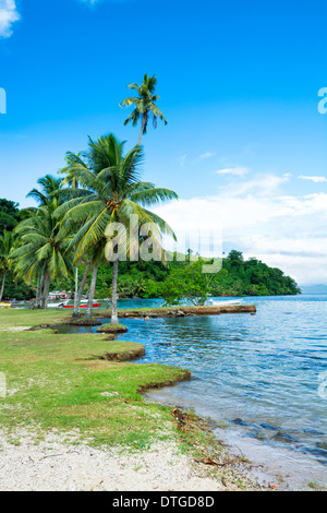 Kioa remota isola nelle isole Figi è una comunità polinesiano che accoglie i turisti e i viaggiatori d'estate Foto Stock