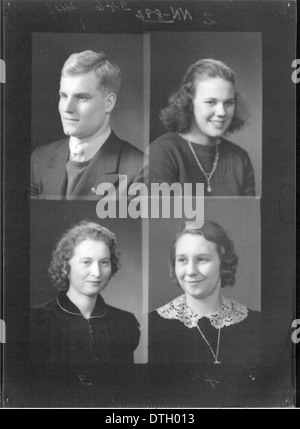 Fotografie ritratte dall'annuario del 1939 della McGuffey High School, che mostrano gli studenti dell'epoca. Queste immagini storiche forniscono uno sguardo al passato, mettendo in risalto moda, acconciatura e vita studentesca nell'America degli anni '1930. Foto Stock