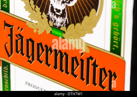 Jagermeister, un tedesco di liquore alle erbe, il principale ingrediente nella popolare bevanda Jagerbomb. Foto Stock