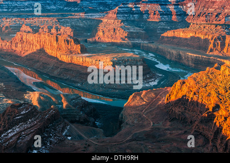 Inverno sunrise Dead Horse Point State Park, Utah - USA Foto Stock