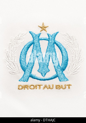 Close up Olympique De Marseille football kit squadra Foto Stock