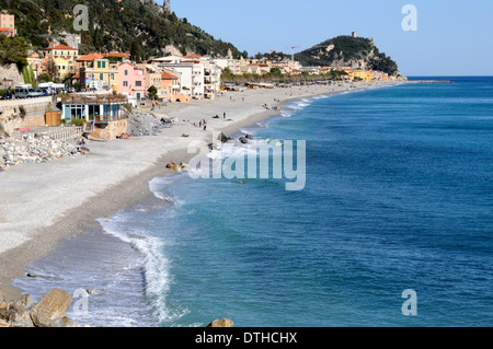 La spiaggia di Varigotti, Italia Foto Stock