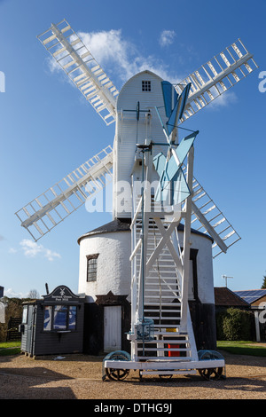 Saxtead Green Post Mill suffolk East Anglia England Foto Stock