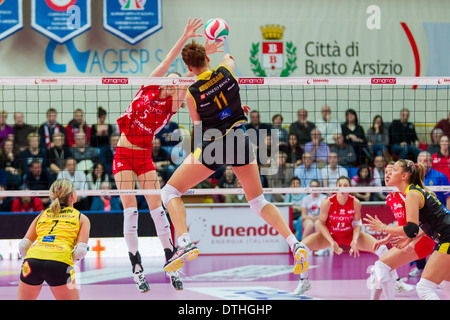 Incontro del campionato di serie A1 Femminile unendo tra Yamamay Busto Arsizio e Ornavasso concluso sul punteggio di 3-0 Foto Stock