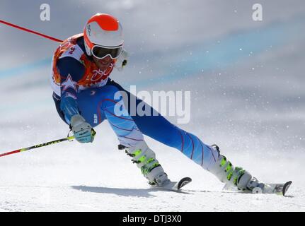 Krasnaya Polyana, Russia. 19 feb 2014. Bode Miller DI STATI UNITI D'AMERICA reagisce durante lo Slalom Gigante maschile Sci Alpino evento in Rosa Khutor Alpine Center a Sochi 2014 Giochi Olimpici, Krasnaya Polyana, Russia, 19 febbraio 2014 Credit: © dpa picture alliance/Alamy Live News Foto Stock