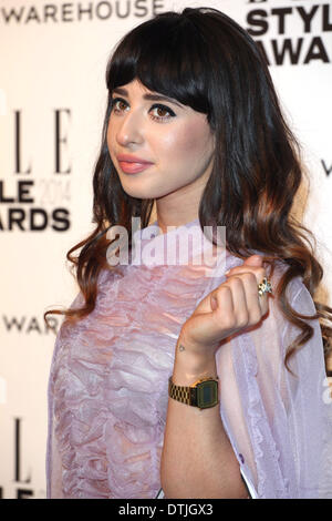 Londra, Regno Unito. 18 febbraio 2014. Volpi in arrivo per il 2014 Elle Style Awards, a 1 Embankment, Londra. 18/02/2014/picture alliance Credit: dpa picture alliance/Alamy Live News Foto Stock