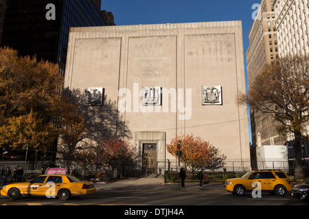 Portale di Manhattan e Brooklyn Battery Tunnel, NYC Foto Stock