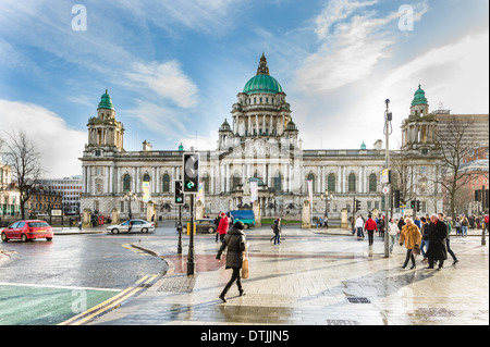 Municipio di Belfast è Belfast City Consiglio civico dell'edificio. Esso si trova in Donegall Square, nel cuore di Belfast City centr Foto Stock