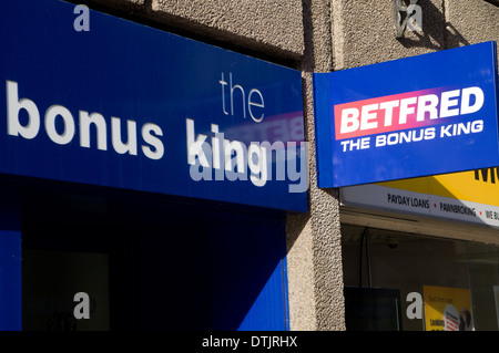 Bet Fred Betting Shop, Cardiff City Centre, Galles. Foto Stock