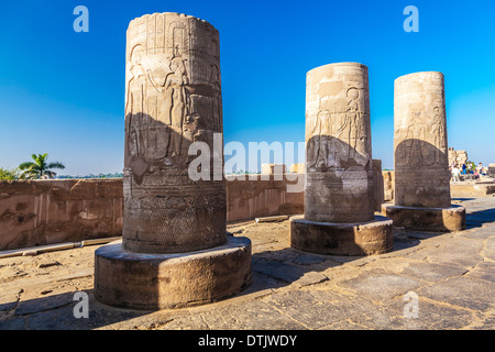 Gli antichi Egiziani Tempio di Kom Ombo sulle rive del fiume Nilo. Foto Stock