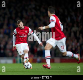 Londra, Regno Unito. 19 feb 2014. Jack Wilshere dell'Arsenal durante la Champions League tra Arsenal e Bayern Monaco da Emirates Stadium. Credito: Azione Sport Plus/Alamy Live News Foto Stock