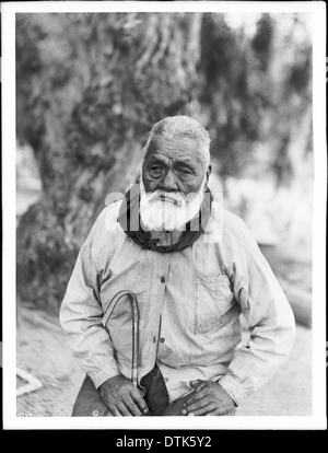 Ritratto di Jose Pedro Losero tenendo una canna, Soboba indiani, California, ca.1894 Foto Stock