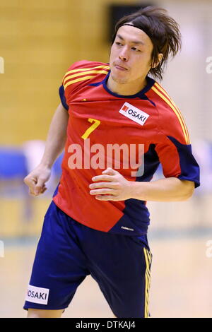 Saitama City Memorial palestra, Saitama in Giappone. 19 feb 2014. Daisuke Miyazaki (Osol), 19 febbraio 2014 - Pallamano : Giappone pallamano League 2013-2014 tra OSAKI OSOL 30-35 Daido Phenix a Saitama City Memorial palestra, Saitama in Giappone. Credito: AFLO SPORT/Alamy Live News Foto Stock