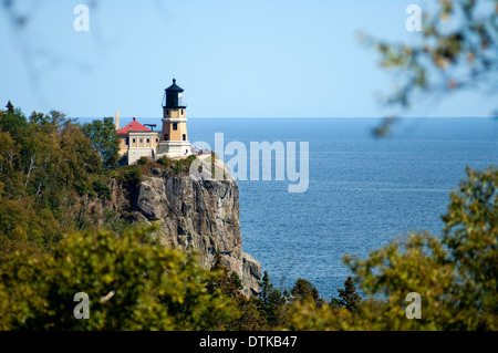 Split Rock faro sul Lago Superiore Foto Stock