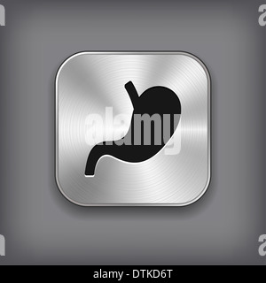 Icona dello stomaco - metallo app con il pulsante ombra Foto Stock