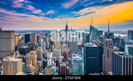 New York City paesaggio urbano dell'antenna. Foto Stock