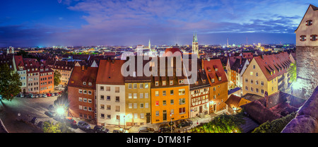 Norimberga, Germania città vecchia panorama. Foto Stock