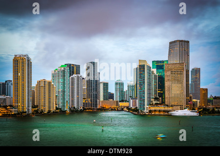 Miami, Florida skyline a Biscayne Bay. Foto Stock