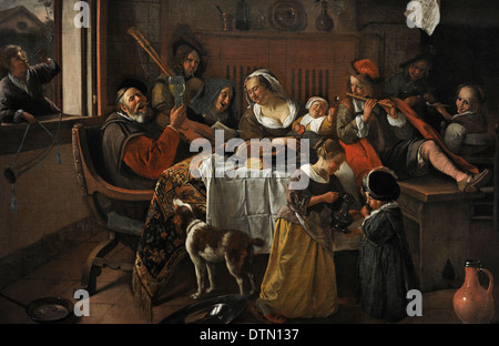 Jan Havicksz Steen (c.1625-1679). Pittore olandese. La Merry Familiy, 1668. Rijksmuseum. Amsterdam. Holland. Foto Stock