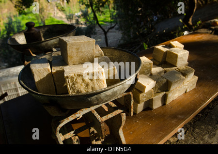 Olio di oliva sapone per la vendita di Hatay Provincia sud est della Turchia Foto Stock