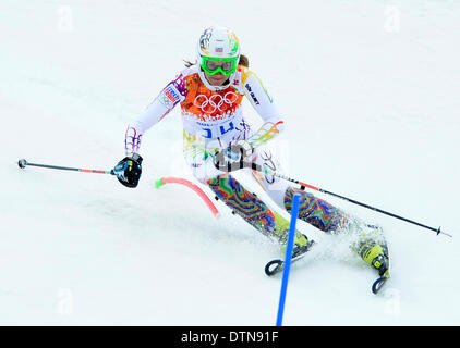 Sochi, Russia. 21 feb 2014. La Repubblica ceca è Sarka Strachova mostrato durante la Slalom speciale femminile . (CTK foto/Vondrous romano) Credito: CTK/Alamy Live News Foto Stock