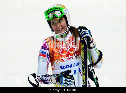 La Repubblica ceca è Sarka Strachova mostrato durante la seconda manche Slalom speciale femminile a Sochi 2014 Olimpiadi invernali, Venerdì, Febbraio 21, 2014, in Krasnaya Polyana, Russia. (CTK foto/Vondrous Romano) Foto Stock