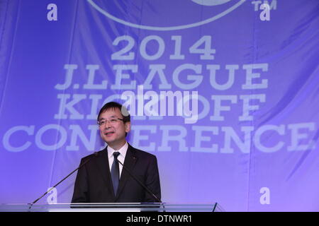 Grand Prince Hotel Shin-Takanawa, Tokyo, Giappone. Il 21 febbraio, 2014. Mitsuru Murai, 21 febbraio 2014 - Calcio /Soccer : 2014 J.LEAGUE kick off conferenza al Grand Prince Hotel Shin-Takanawa, Tokyo, Giappone. © AFLO SPORT/Alamy Live News Foto Stock