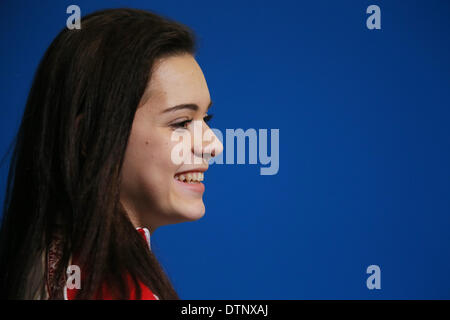 Sochi, Russia. Il 21 febbraio, 2014. Adelina Sotnikova (RUS) Pattinaggio di Figura : Russo figura Skater Adelina Sotnikova frequentare la conferenza stampa al centro stampa durante la Sochi 2014 Giochi Olimpici Invernali a Sochi, Russia . © Yusuke Nakanishi AFLO/sport/Alamy Live News Foto Stock