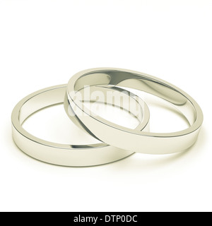 Argento o platino gli anelli di nozze Foto Stock
