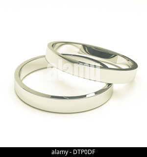 Argento o platino gli anelli di nozze Foto Stock