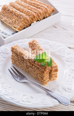 Stratificato torta al caramello Foto Stock