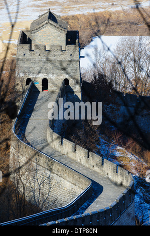 Hushan (Tiger) Montagna Grande Muro. Il capolinea orientale della Grande Muraglia durante la dinastia Ming . Provincia di Liaoning., Cina Foto Stock