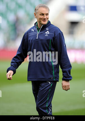 JOE SCHMIDT IRLANDA HEAD COACH TWICKENHAM Londra Inghilterra 22 Febbraio 2014 Foto Stock