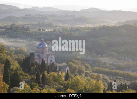 Il Santuario di San Biagio, una chiesa a Montepulciano, Toscana meridionale, Italia. Credito Jo Whitworth Foto Stock