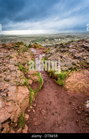 Vista da Arthur' Seat a Edimburgo Foto Stock