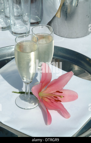 Nozze bicchieri da champagne Foto Stock