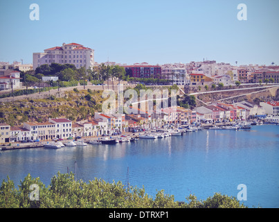 Vista di Mao - La città capitale di Minorca, Isole Baleari, Spagna Foto Stock