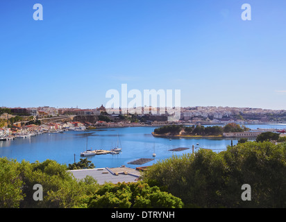 Vista di Mao - La città capitale di Minorca, Isole Baleari, Spagna Foto Stock