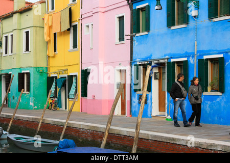 Edifici colorati. Burano. Venezia. Veneto. Italia Foto Stock