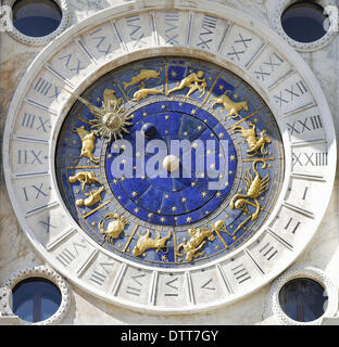 Zodiac orologio in piazza San Marco a Venezia Foto Stock